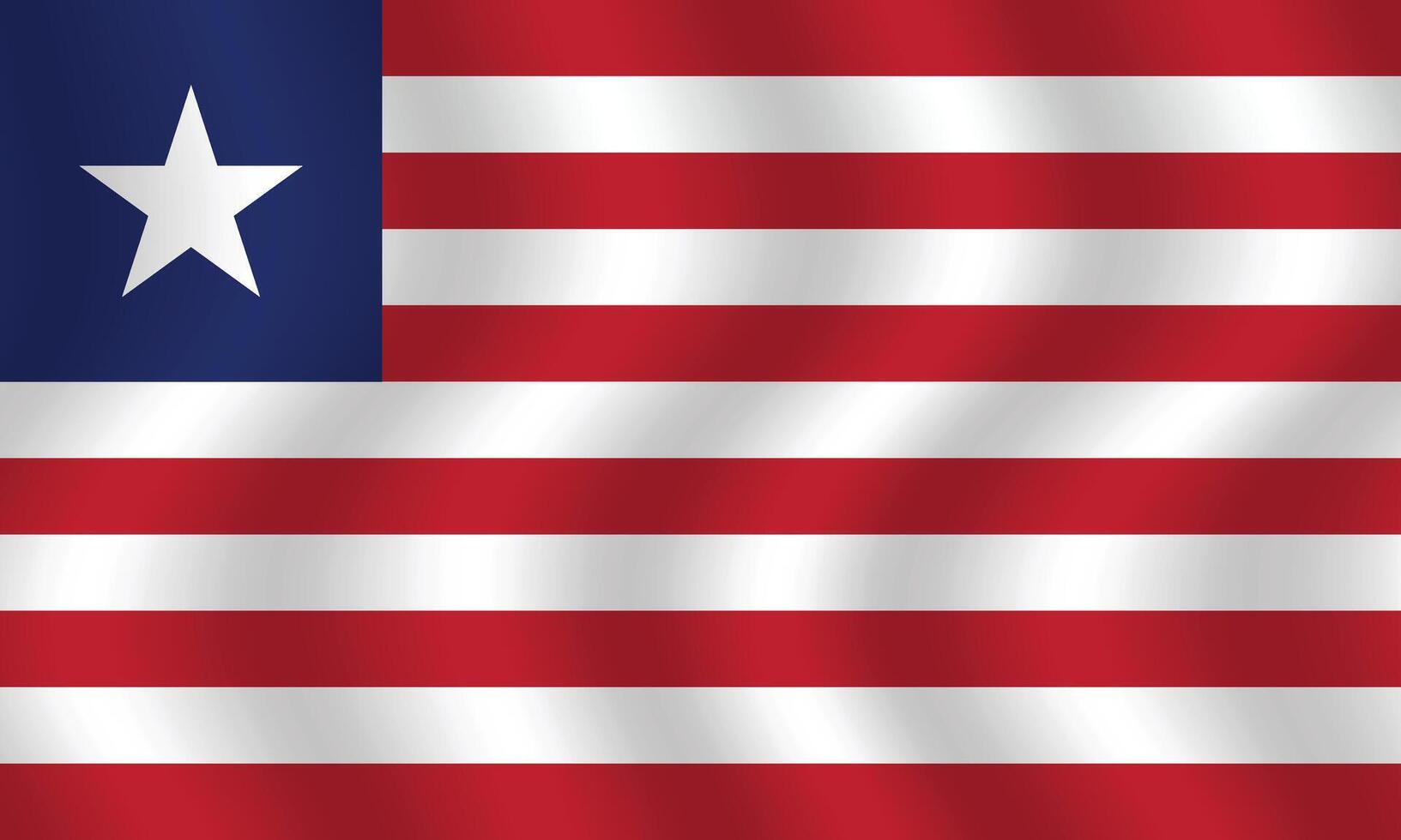 plat illustration de Libéria nationale drapeau. Libéria drapeau conception. Libéria vague drapeau. vecteur