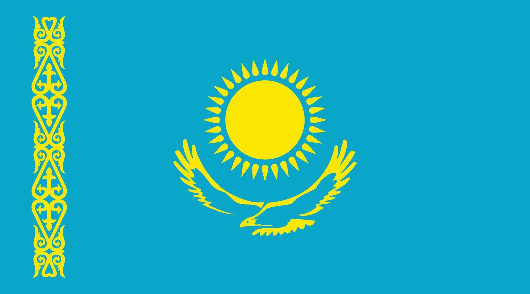 plat illustration de kazakhstan nationale drapeau. kazakhstan drapeau conception. vecteur