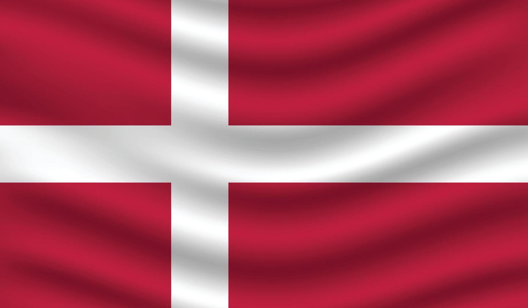 plat illustration de Danemark nationale drapeau. Danemark drapeau conception. Danemark vague drapeau. vecteur