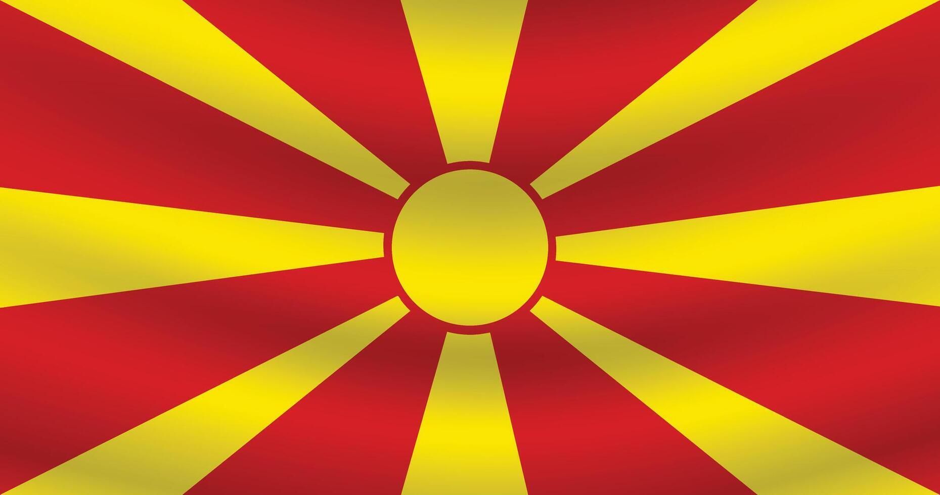 plat illustration de Nord macédoine nationale drapeau. Nord macédoine drapeau conception. Nord macédoine vague drapeau. vecteur