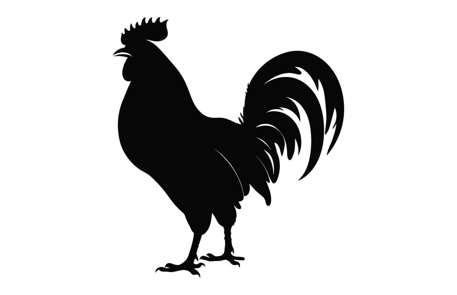 coq silhouette isolé sur une blanc arrière-plan, coq coq noir vecteur