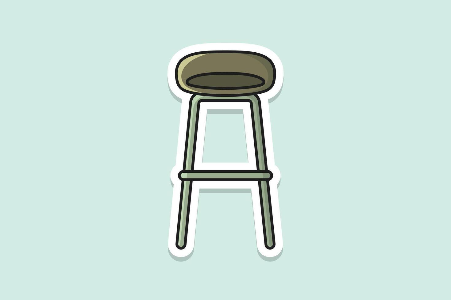 moderne bar tabouret, chaise autocollant conception vecteur illustration. intérieur intérieur bar objets icône concept. meubles pour bar et restaurant décoration autocollant style logo conception avec ombre.