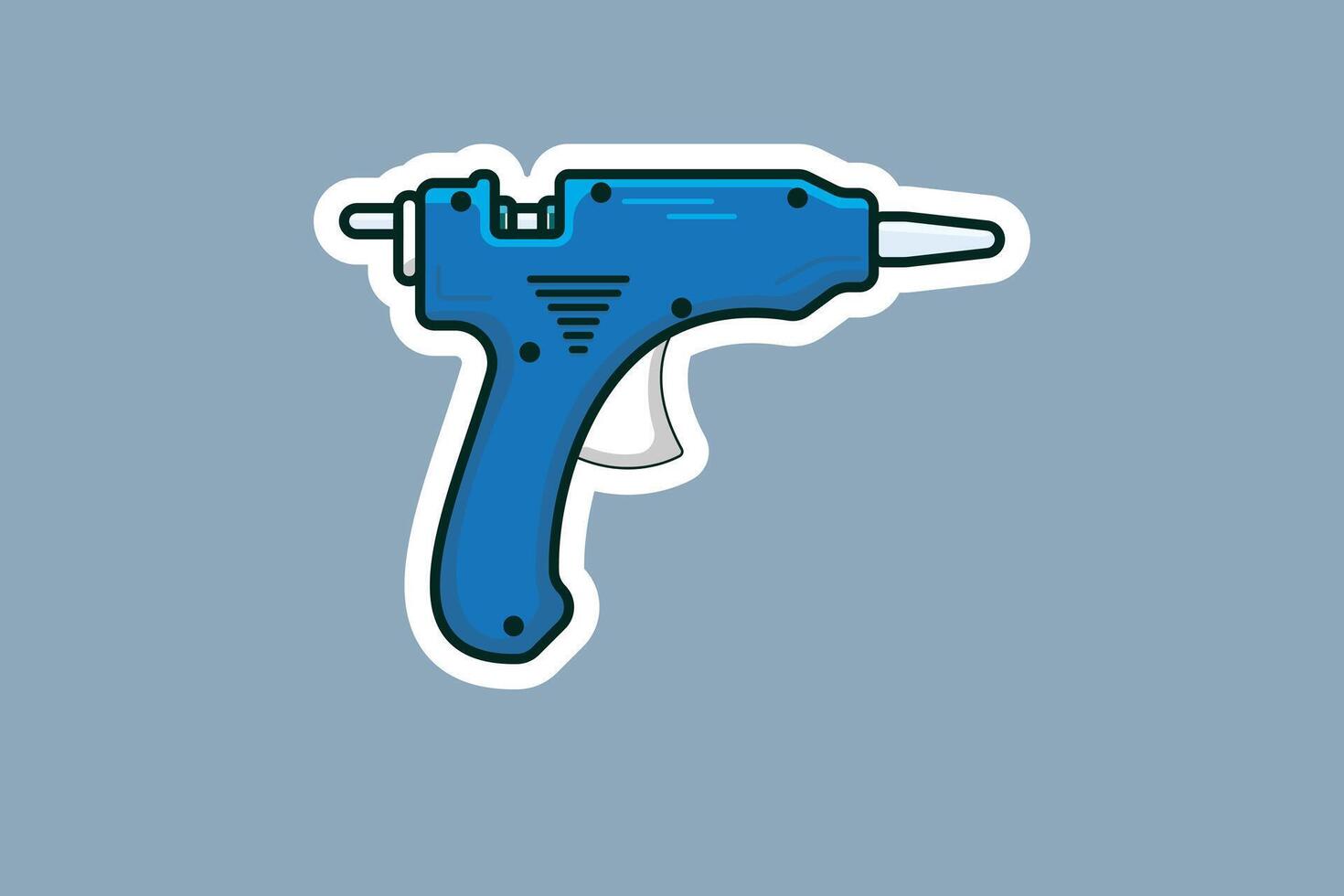 électrique chaud la colle pistolet autocollant vecteur illustration. réparer main outil objet icône concept. chaud pistolet équipement autocollant conception pour artisanat et art vecteur logo.