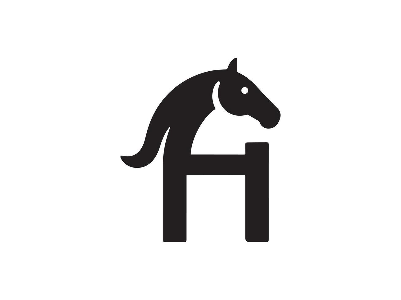 lettre h cheval logo conception icône symbole vecteur modèle