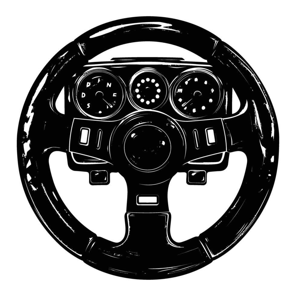 silhouette de pilotage roue vidéo Jeu pictogramme vecteur image