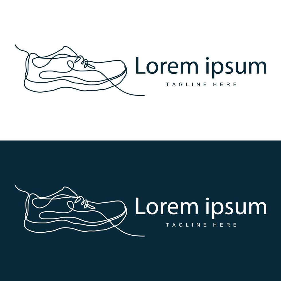 chaussure logo illustration conception vecteur baskets concept froussard ligne Facile chaussure apparence