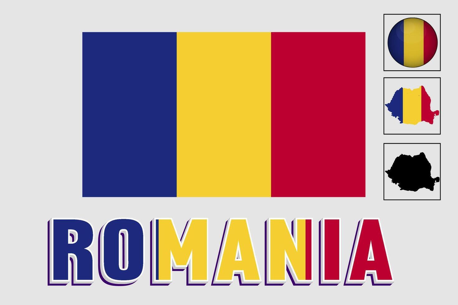 Roumanie drapeau et carte dans une vecteur graphique