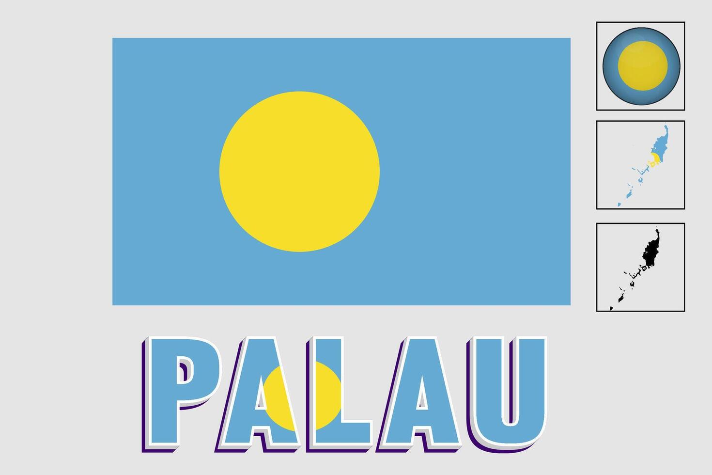 Palau drapeau et carte dans une vecteur graphique