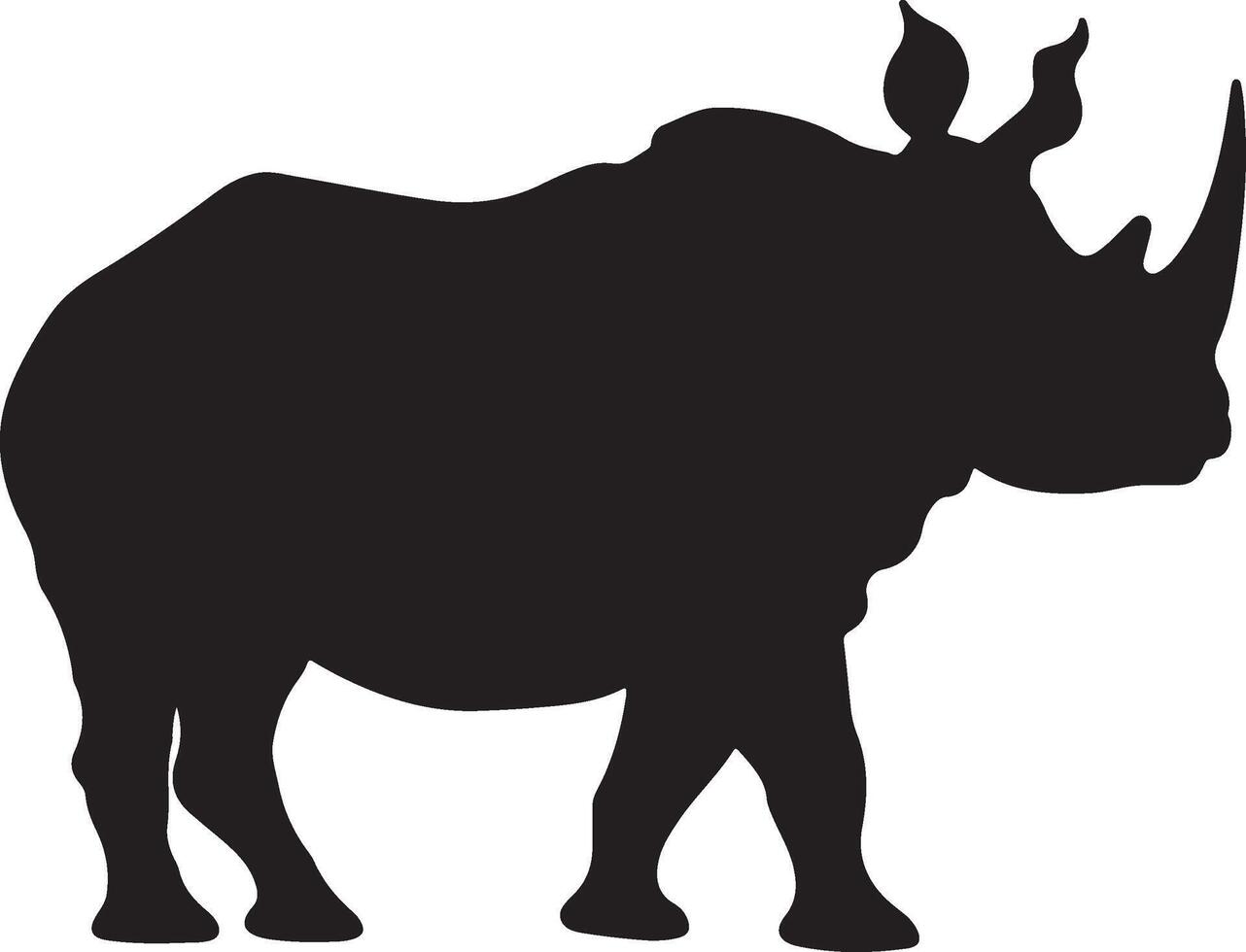 rhinocéros silhouette vecteur illustration blanc Contexte