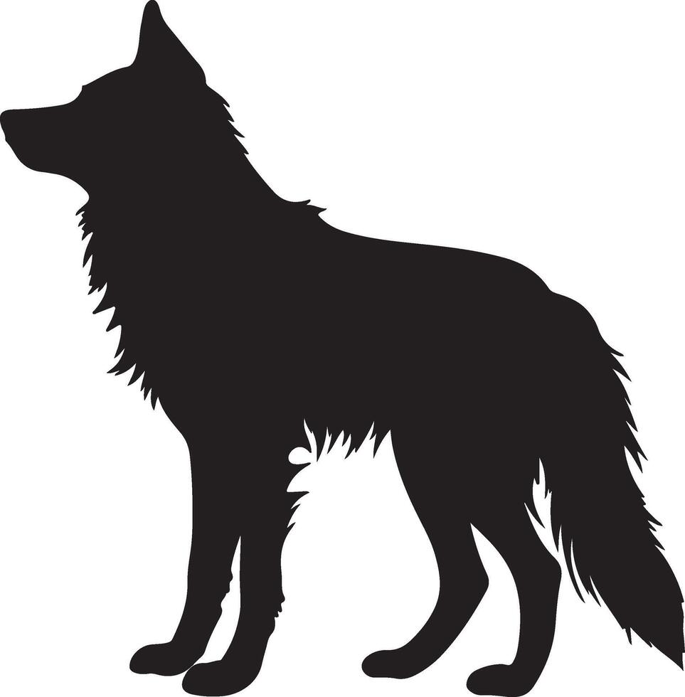 Loup silhouette vecteur illustration blanc Contexte