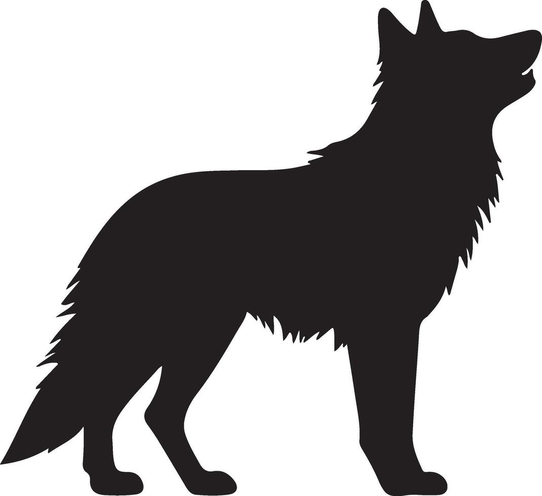 Loup silhouette vecteur illustration blanc Contexte