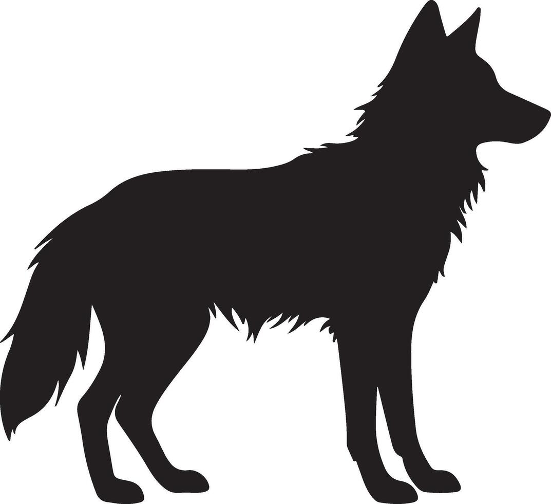 Loup silhouette vecteur illustration blanc Contexte