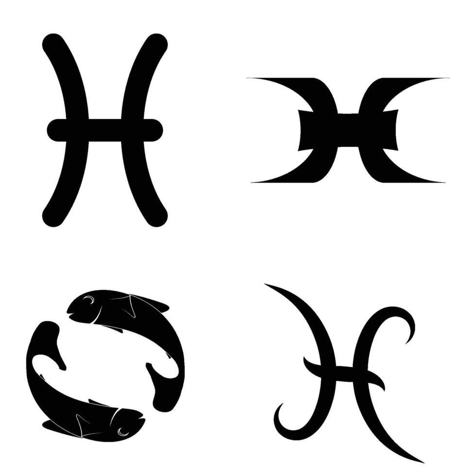 Poissons zodiaque icône symbole vecteur