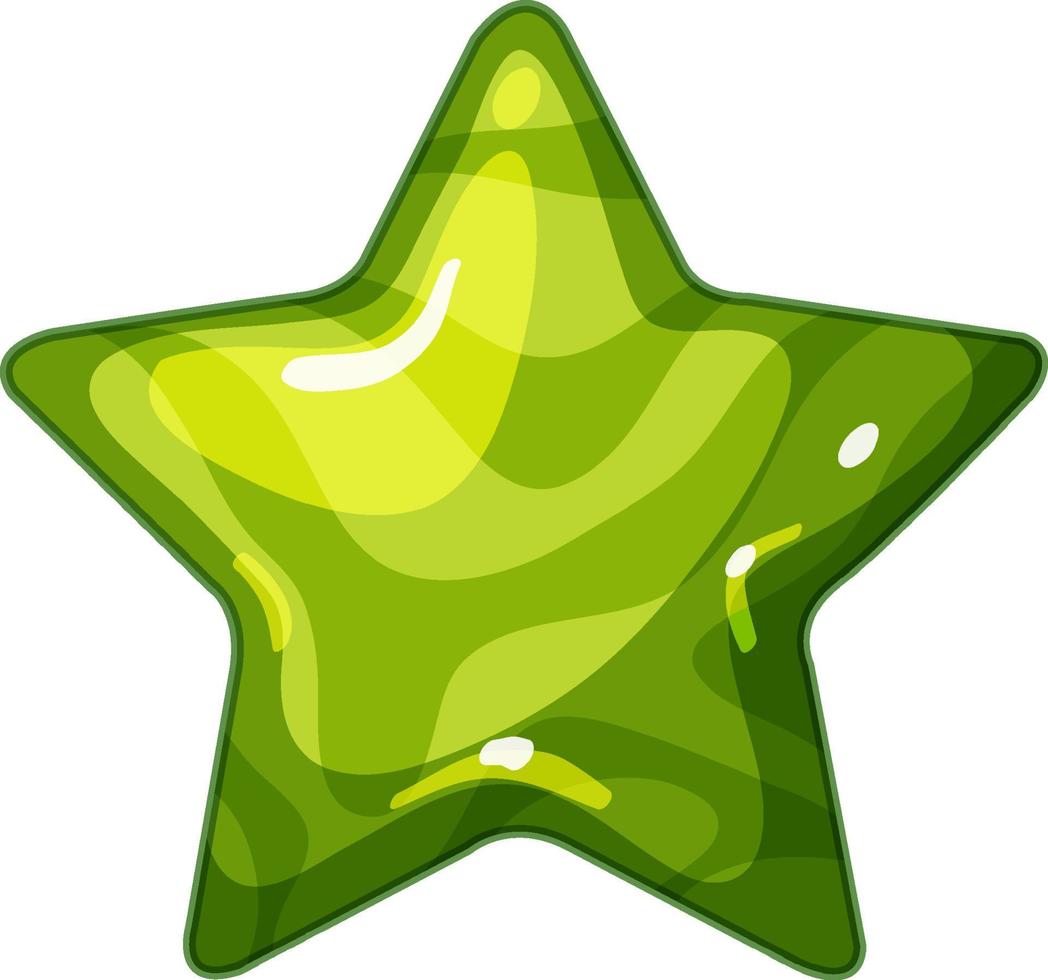 cristal d'étoile verte avec éclat isolé vecteur