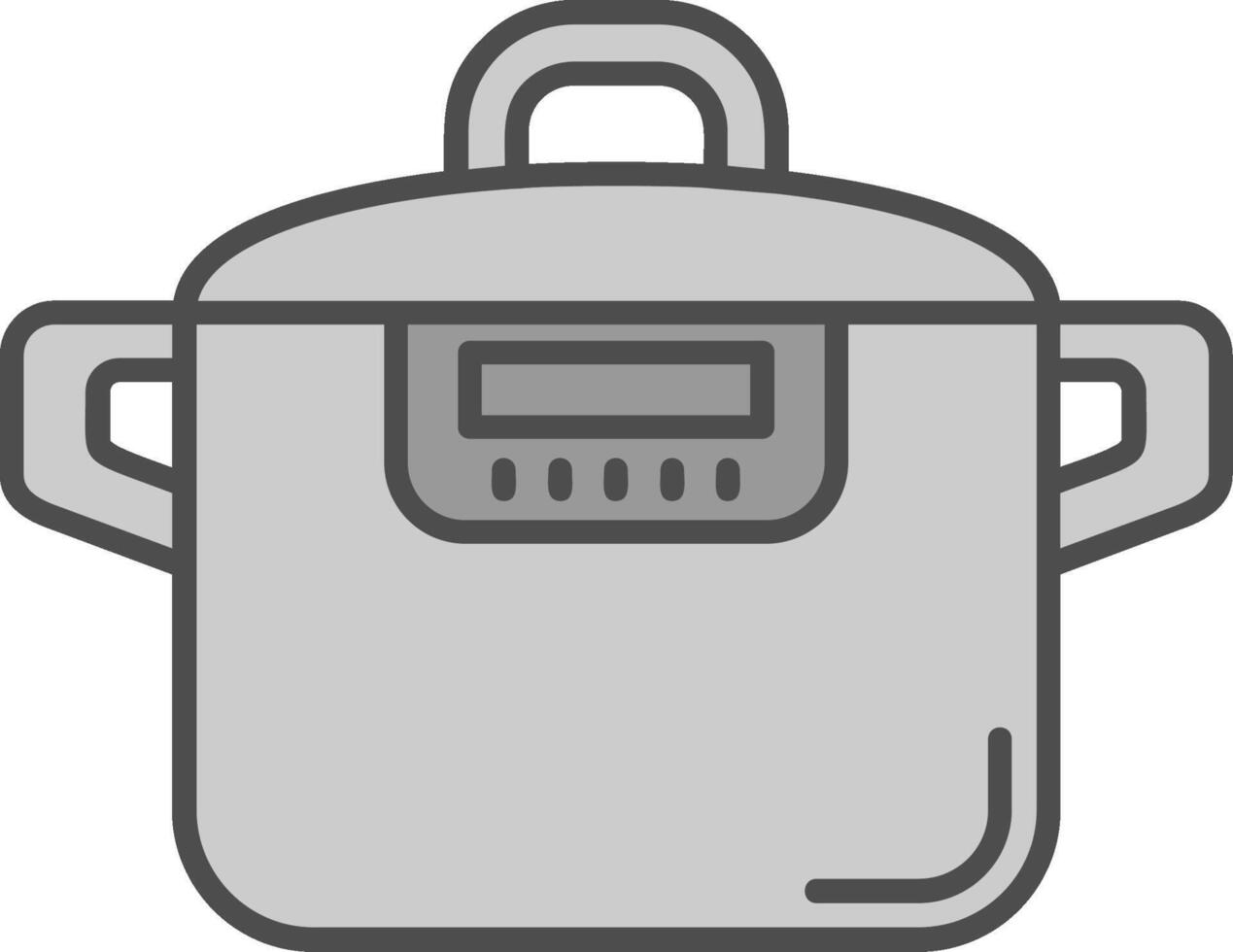 pression cuisinier ligne rempli niveaux de gris icône vecteur