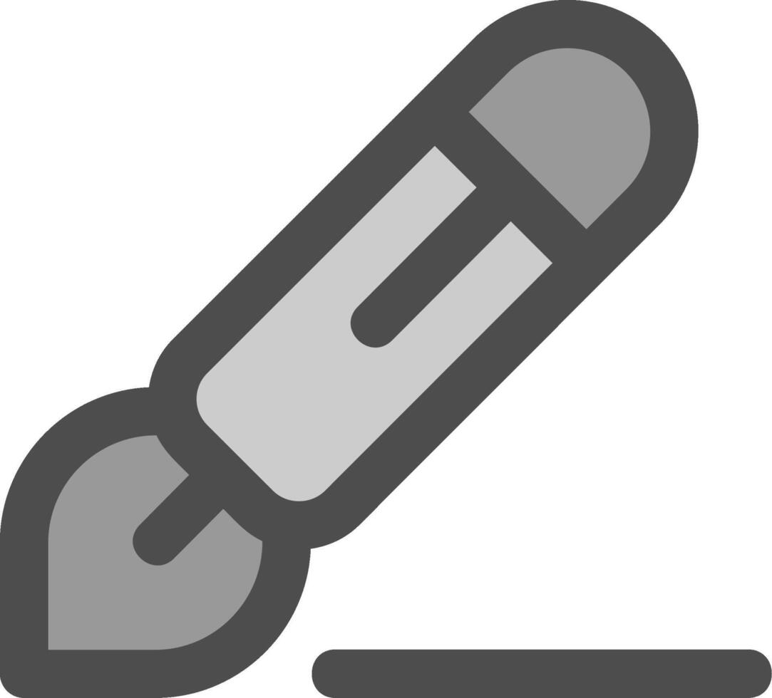stylo 3 ligne rempli niveaux de gris icône vecteur