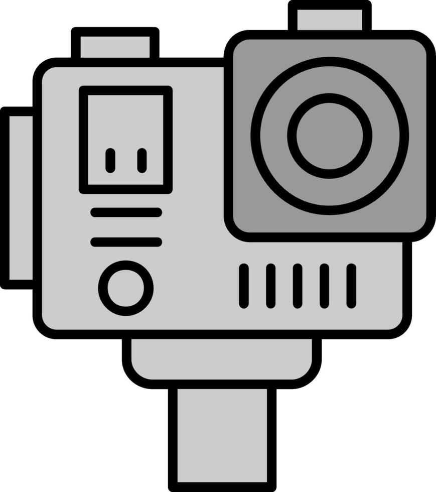 action caméra ligne rempli niveaux de gris icône vecteur