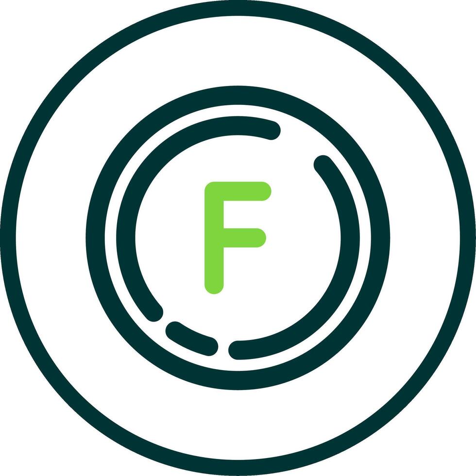 lettre F ligne cercle icône vecteur