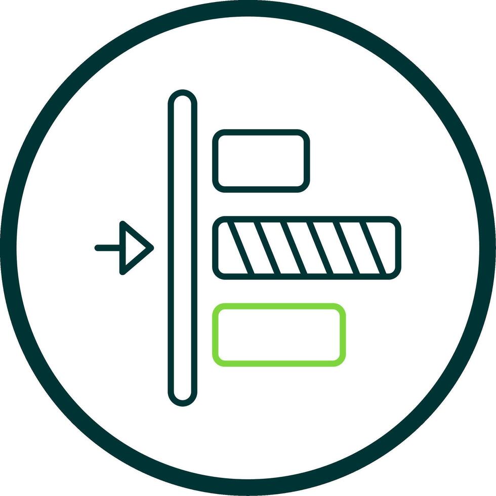la gauche alignement ligne cercle icône vecteur