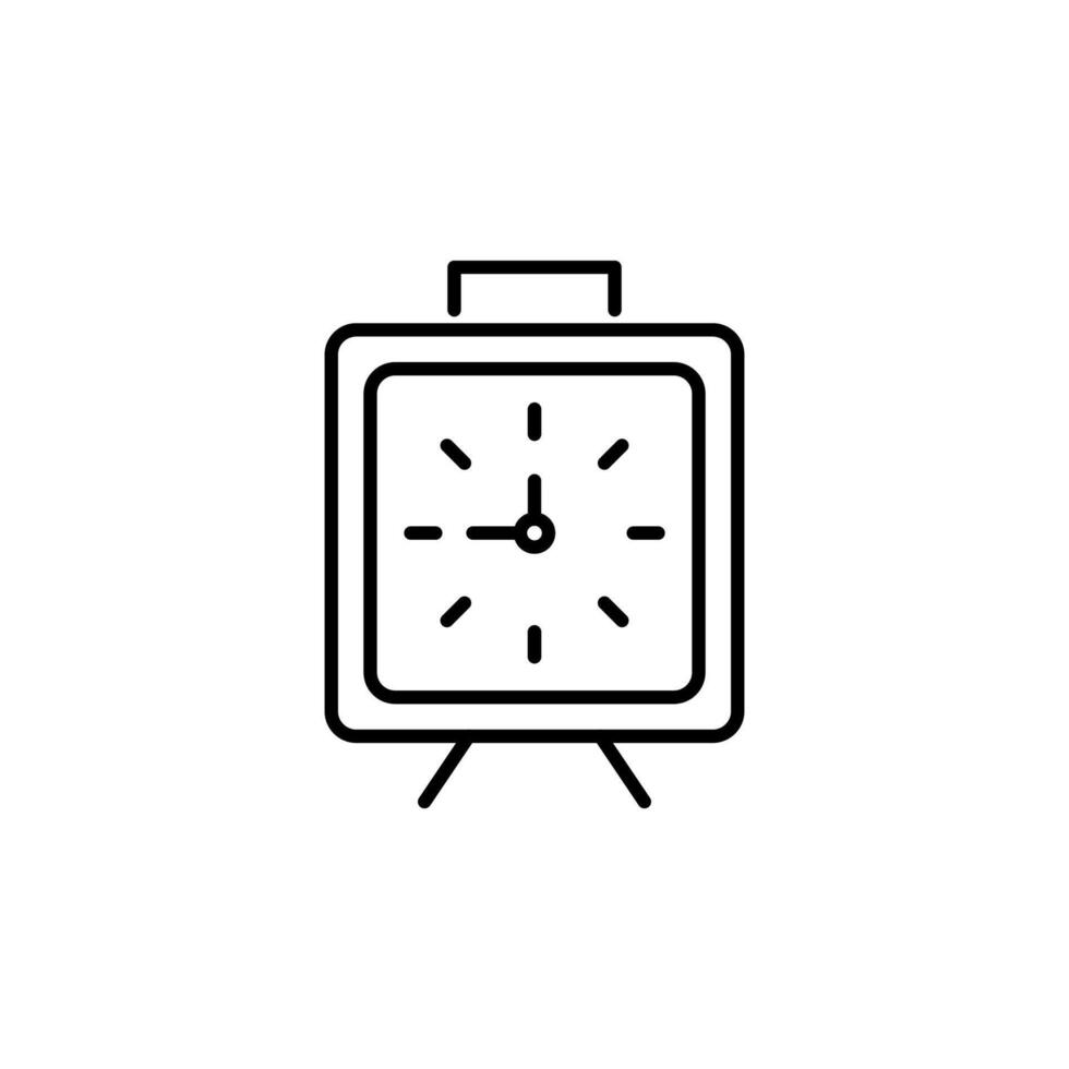 alarme l'horloge vecteur icône pour magasins et magasins. adapté pour livres, magasins, magasins. modifiable accident vasculaire cérébral dans minimaliste contour style. symbole pour conception