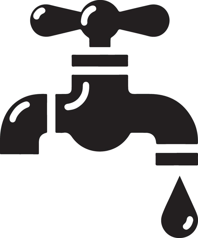 l'eau robinet vecteur, symbole, clipart, signe, noir Couleur silhouette, blanc Contexte 20 vecteur