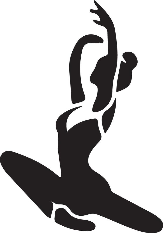 minimal ballerine vecteur icône dans plat style noir Couleur silhouette, blanc Contexte 39