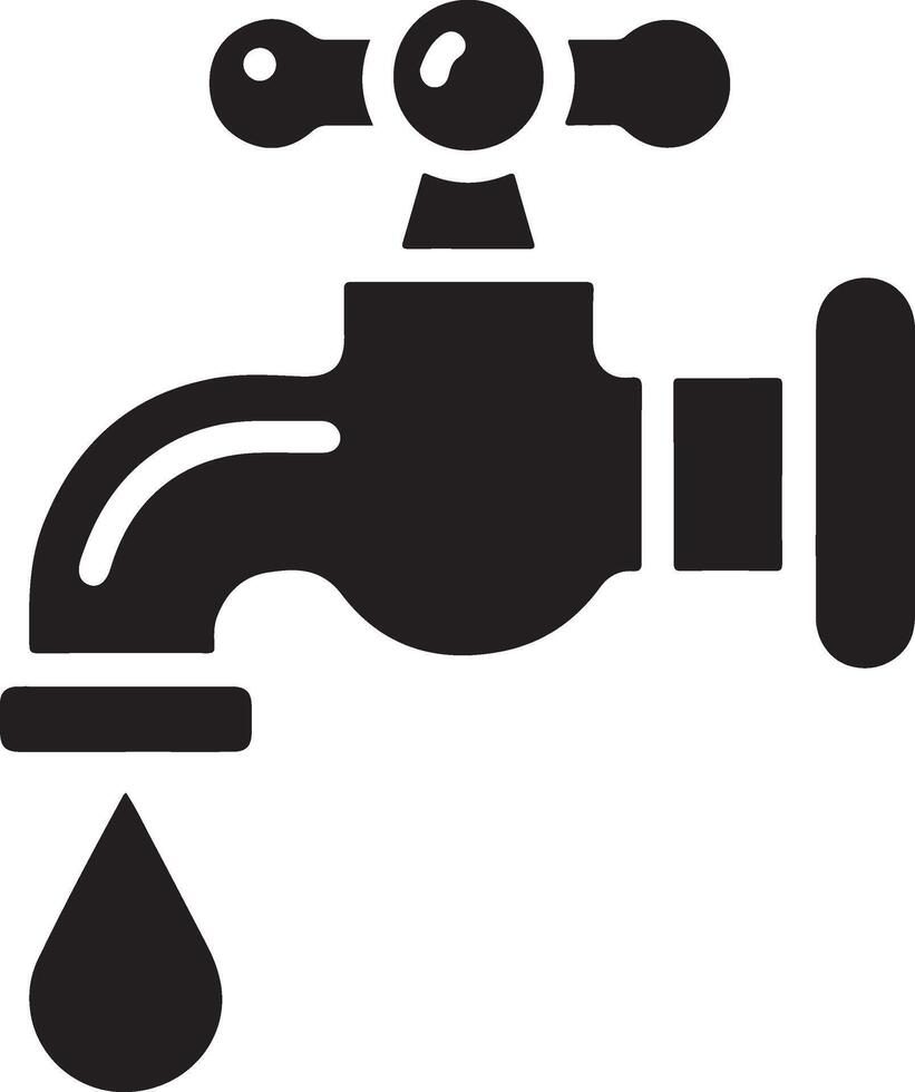 l'eau robinet vecteur, symbole, clipart, signe, noir Couleur silhouette, blanc Contexte 6 vecteur