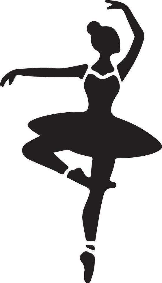 minimal ballerine vecteur icône dans plat style noir Couleur silhouette, blanc Contexte 25