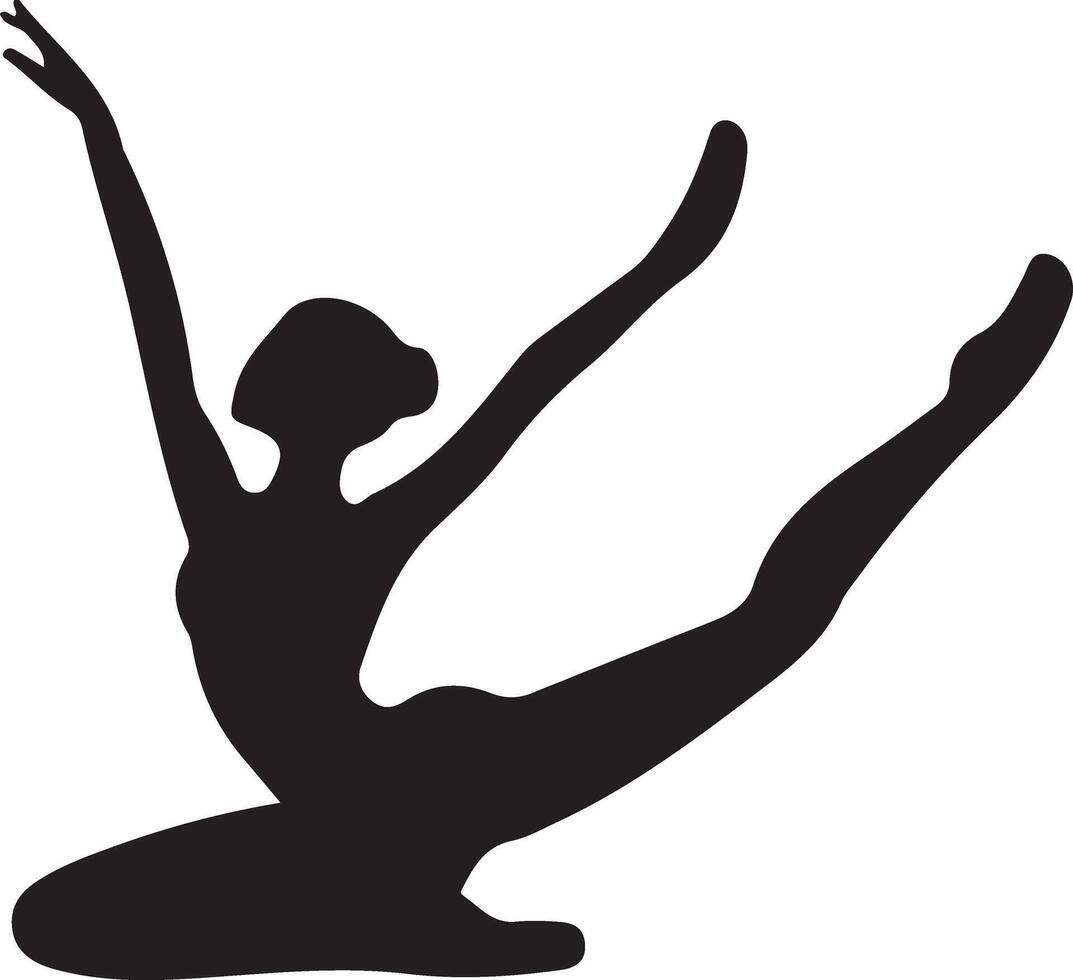 minimal ballerine vecteur icône dans plat style noir Couleur silhouette, blanc Contexte 4