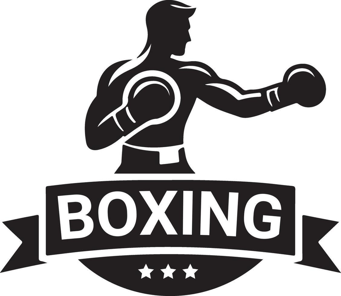 boxe logo blanc Contexte logos, vecteur silhouette 5