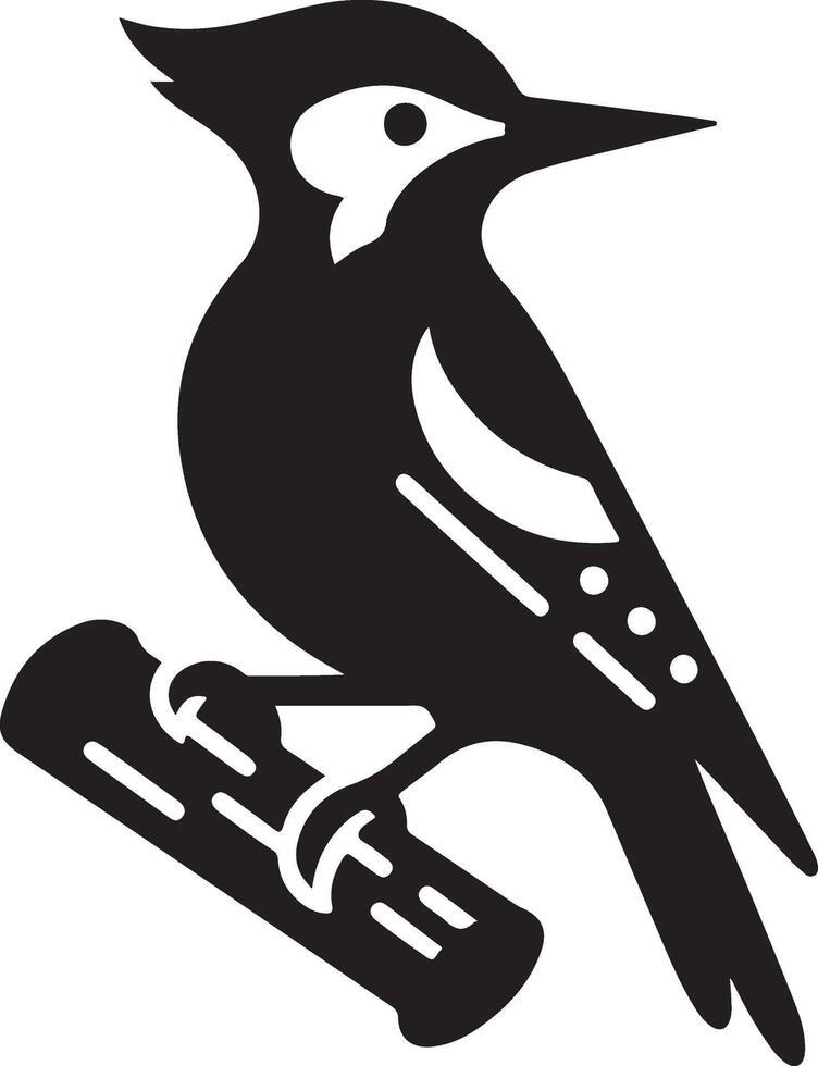 les pics oiseau logo concept, noir Couleur silhouette, blanc Contexte 27 vecteur