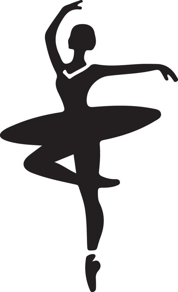 minimal ballerine vecteur icône dans plat style noir Couleur silhouette, blanc Contexte 29