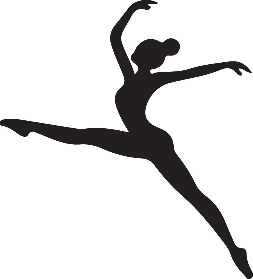 ballerine Danse vecteur icône dans plat style noir Couleur silhouette blanc Contexte 11