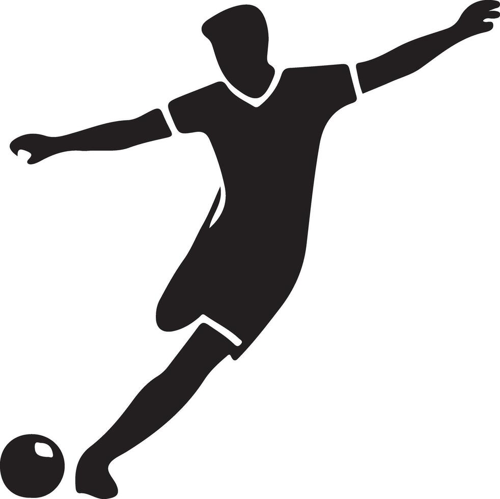 football joueur pose vecteur icône dans plat style noir Couleur silhouette, blanc Contexte 18