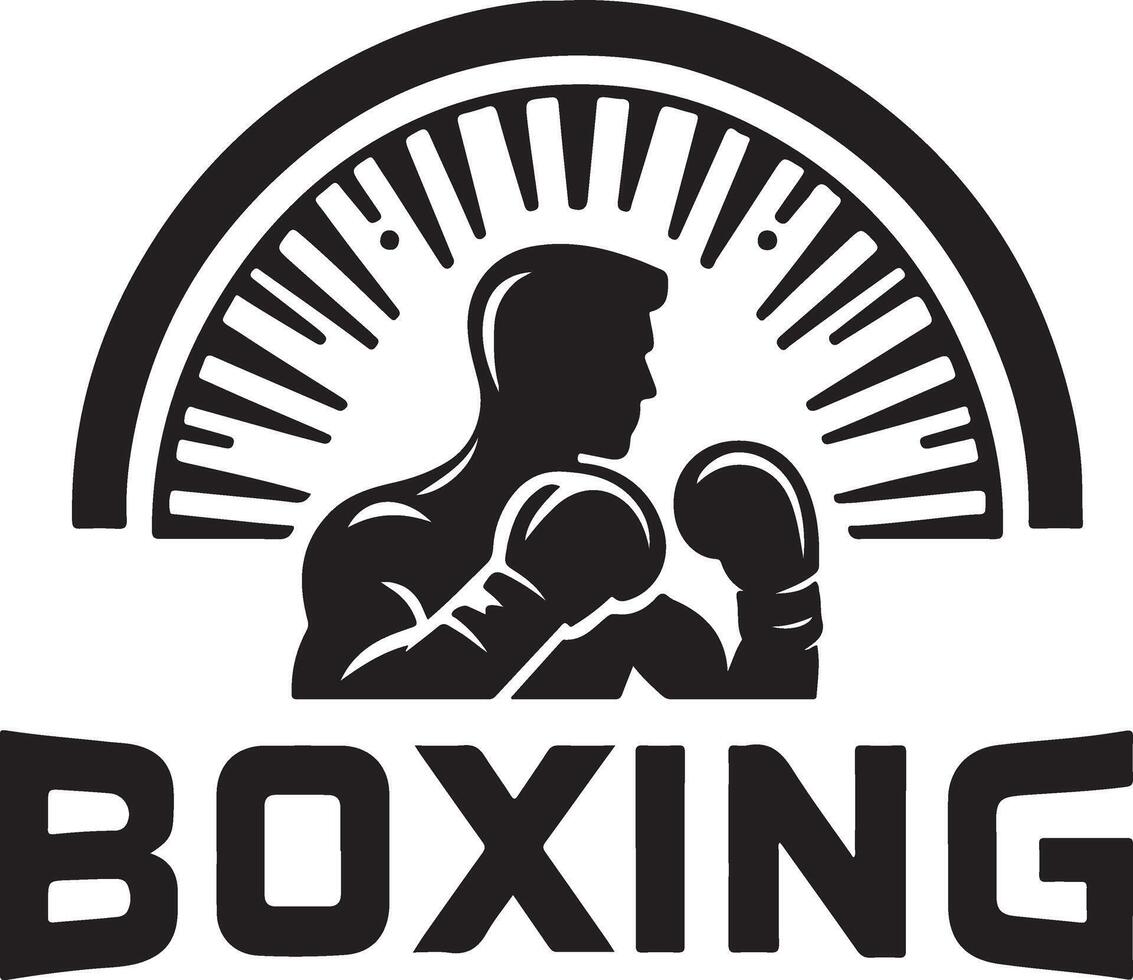 boxe logo blanc Contexte logos, vecteur silhouette 13