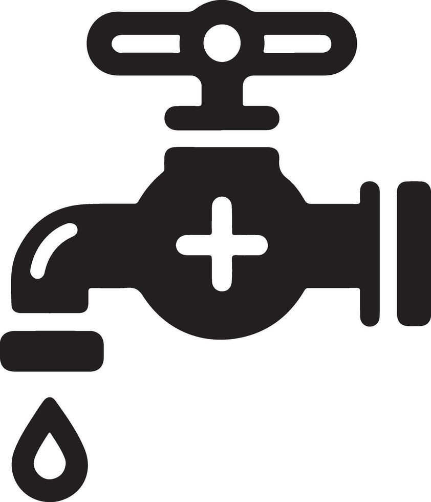 l'eau robinet vecteur, symbole, clipart, signe, noir Couleur silhouette, blanc Contexte 12 vecteur