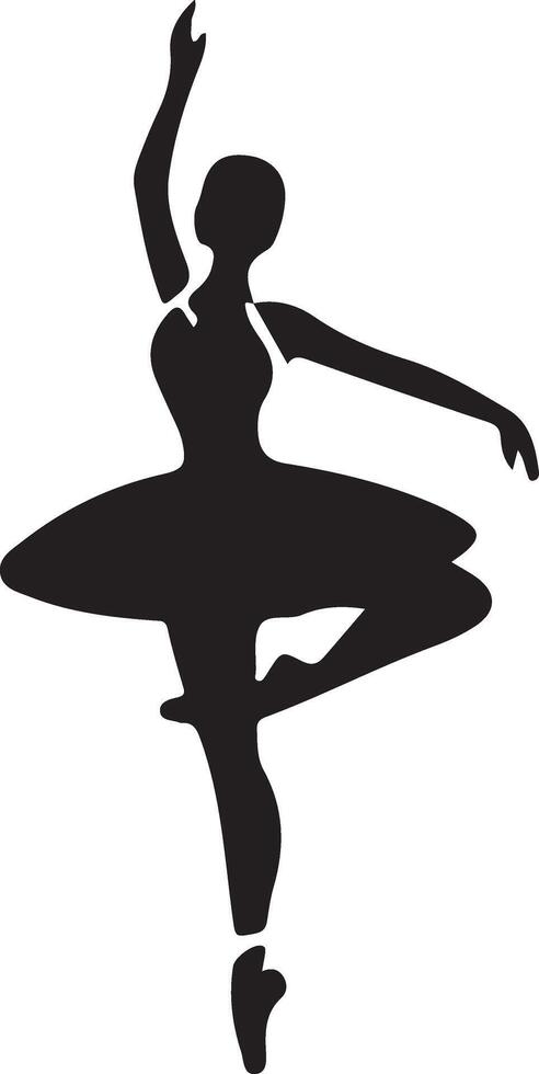 minimal ballerine vecteur icône dans plat style noir Couleur silhouette, blanc Contexte 27