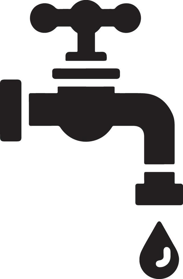 l'eau robinet vecteur, symbole, clipart, signe, noir Couleur silhouette, blanc Contexte 14 vecteur