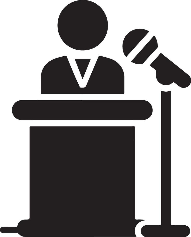 podium icône vecteur la personne Publique discours pour présentation blanc Contexte 32