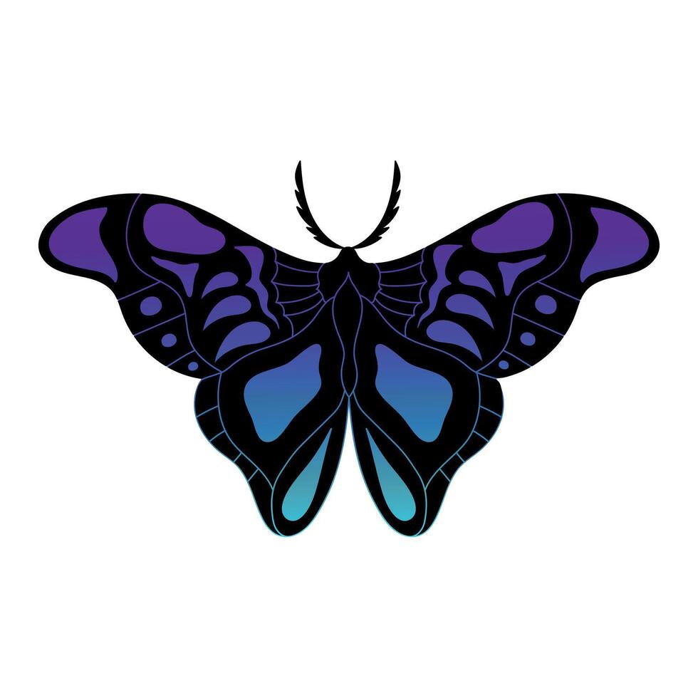 néon coloré monarque papillon. main tiré insecte. vecteur illustration