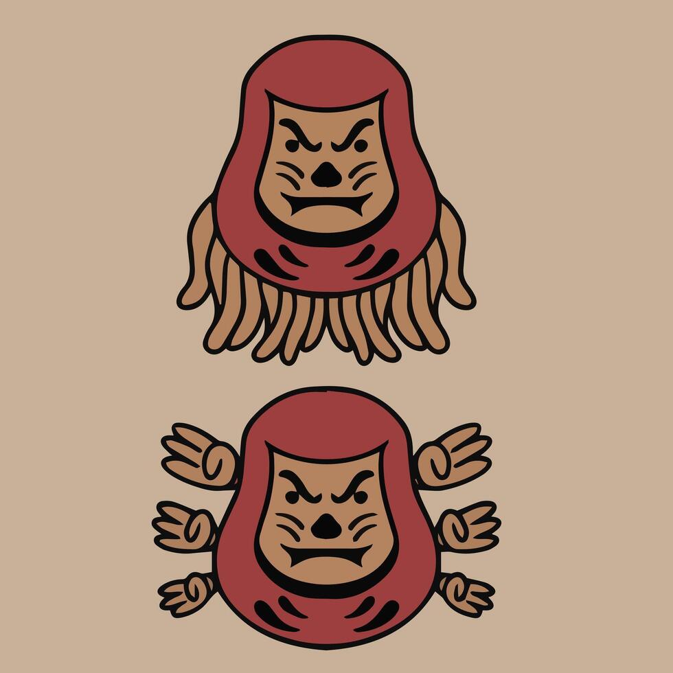 vecteur illustration de une Daruma fabriqué pour Vêtements La publicité Besoins et donc sur