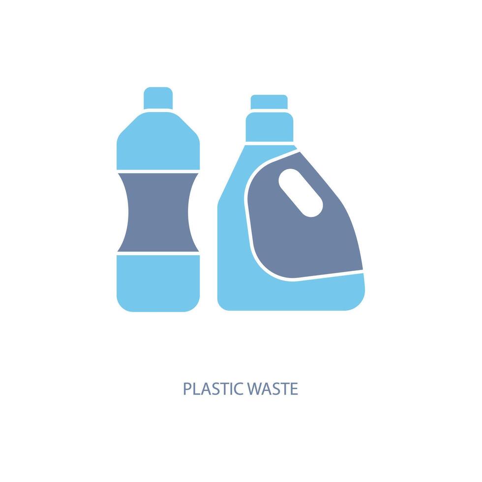 Plastique déchets concept ligne icône. Facile élément illustration. Plastique déchets concept contour symbole conception. vecteur