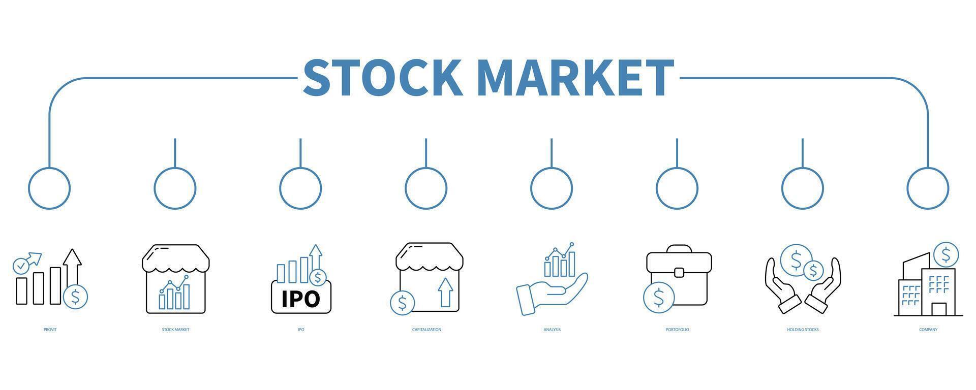 Stock marché bannière la toile icône vecteur illustration concept