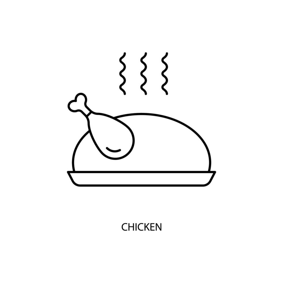 poulet concept ligne icône. Facile élément illustration. poulet concept contour symbole conception. vecteur