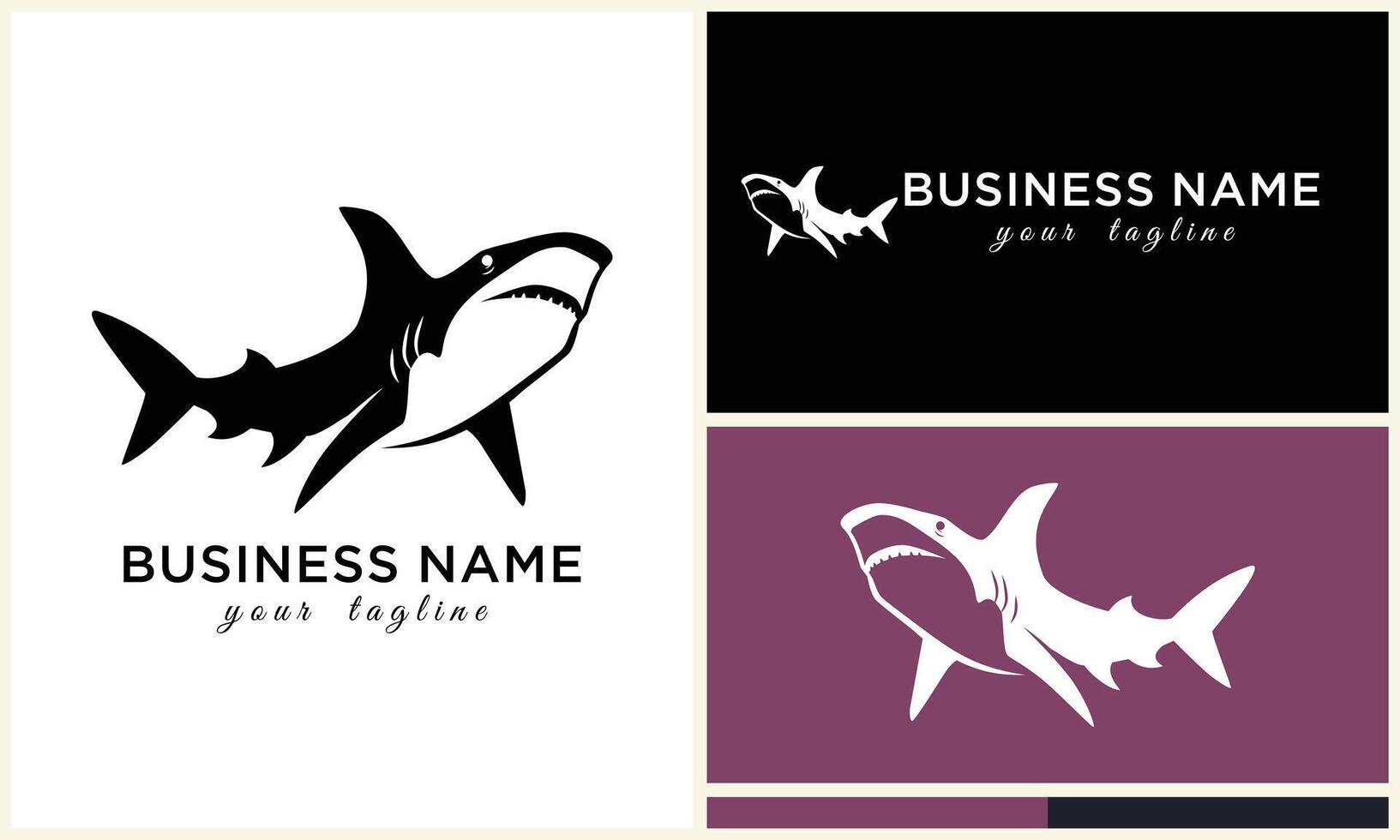 silhouette requin vecteur logo modèle