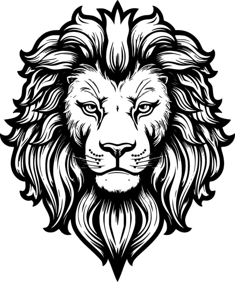 lion, noir et blanc vecteur illustration