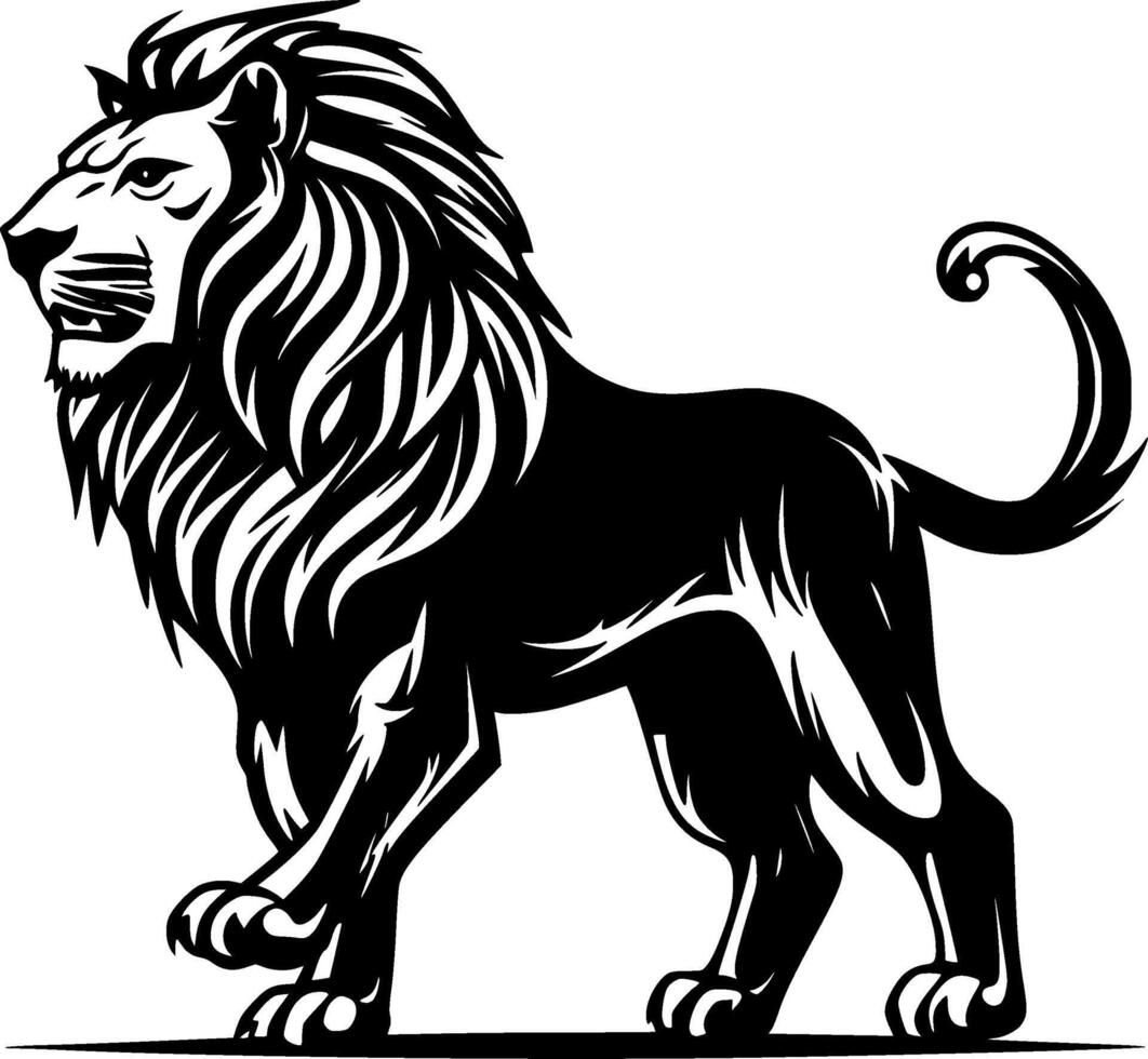 lion, noir et blanc vecteur illustration