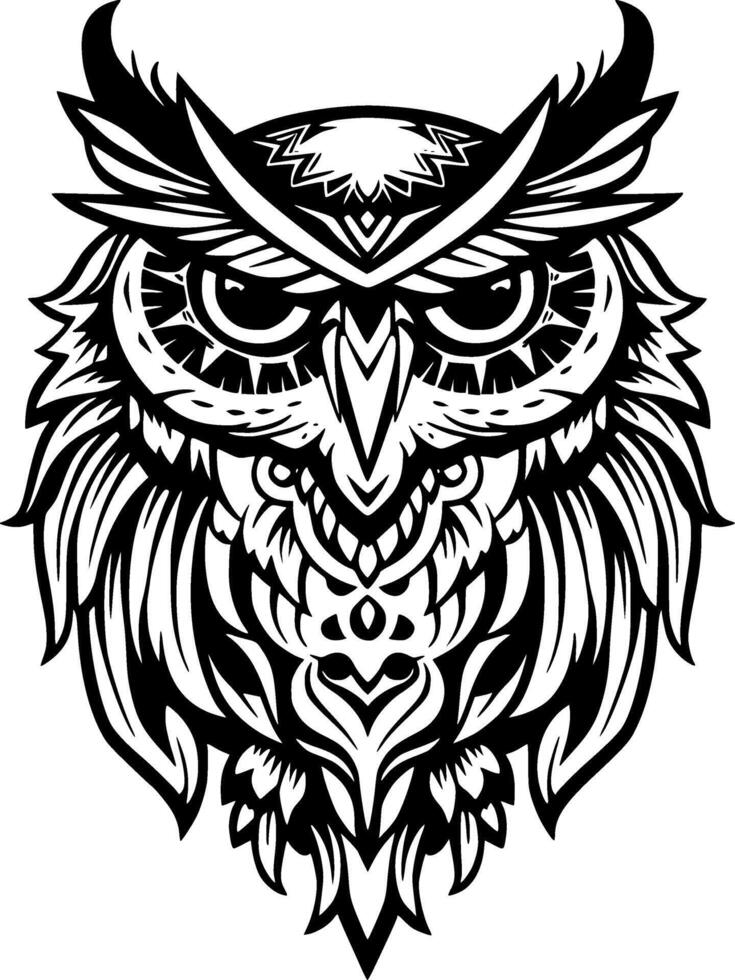 hibou, noir et blanc vecteur illustration