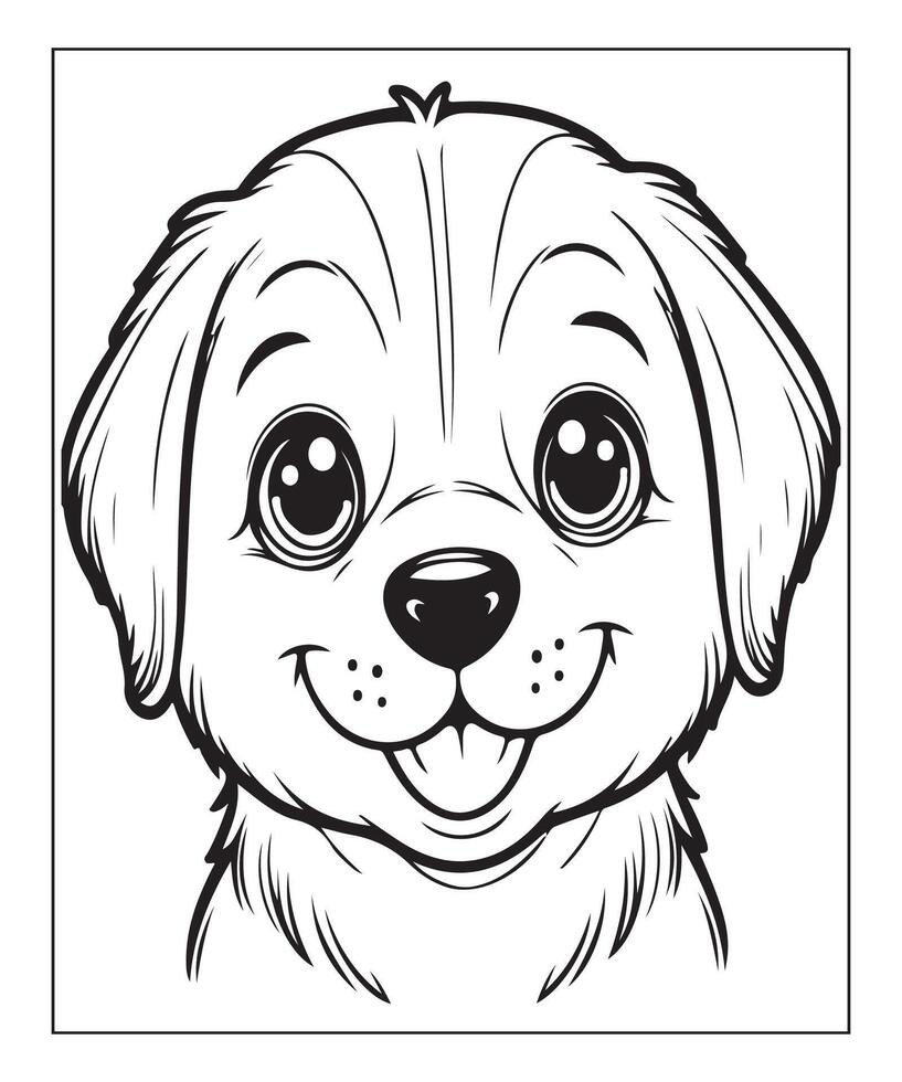 ai généré des gamins coloration page, chien coloration page illustration vecteur