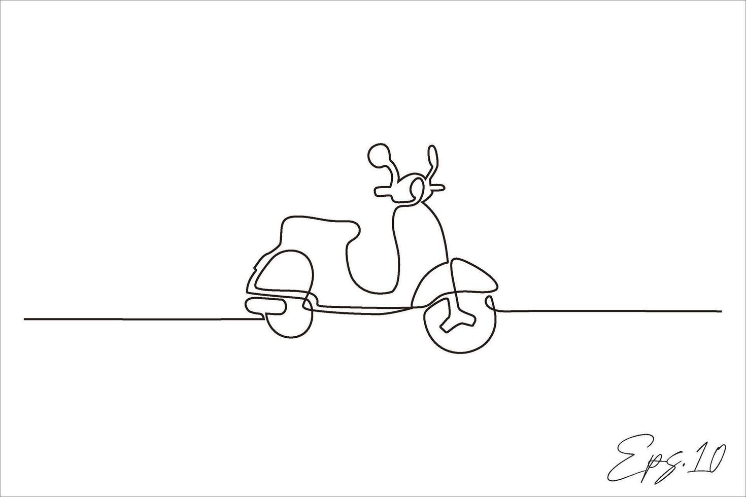 continu ligne vecteur illustration conception de moto